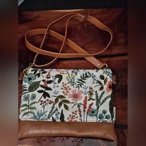 rifle paper botanical floral print crossbody handbag